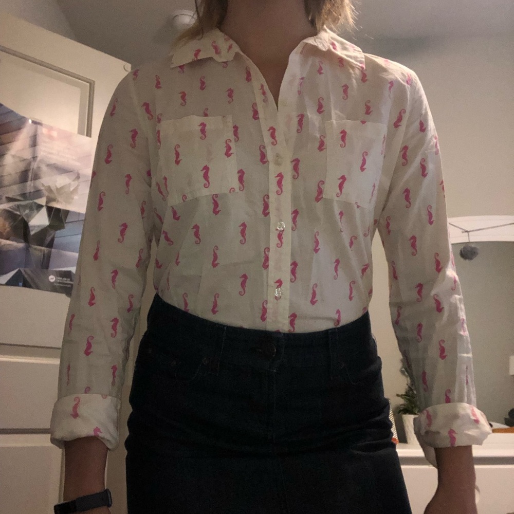 Seahorse Patterned Blouse